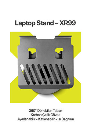 Karbon Çelik Metal Laptop Standı – Ayarlanabilir, Isı Dağıtımlı 11"-17" XR99