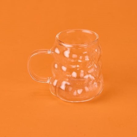 Dmr Kulplu Boncuk 6'lı Kahve Yanı Bardağı - Şeffaf - 75 ml