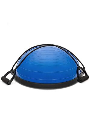 Bosu Ball Yarim Denge Topu Pilates Aleti Direnc Lastikli Pompa Dahildir (balance Ball) Mavi