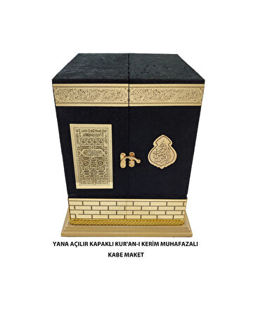 YANA AÇILIR KAPAKLI KABE MUHAFAZALI KUR'AN BİBLO