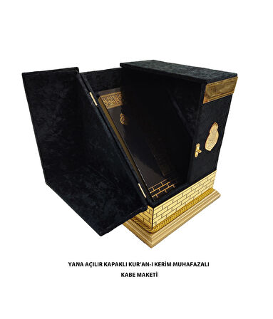 YANA AÇILIR KAPAKLI KABE MUHAFAZALI KUR'AN BİBLO