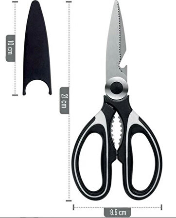 Pratik Çok Amaçlı Ultra Keskin Paslanmaz Çelik Mutfak Makası 20 cm