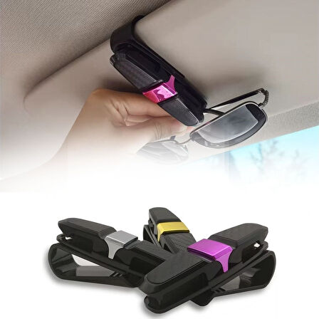 CELİK AVM® Araç İçi Güneşliğe Takılan 2'li Gözlük,Kart,Para Takmalık Aparat
