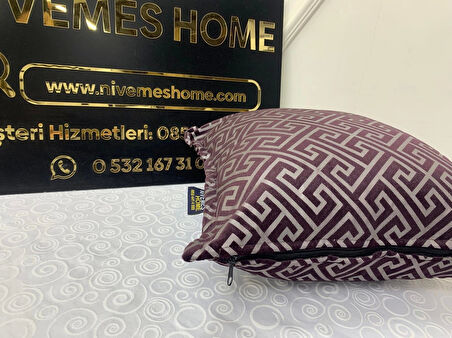 NİVEMESHOME MONET ZİGZAG KIRLENT KILIFI MÜRDÜM 45 X 45