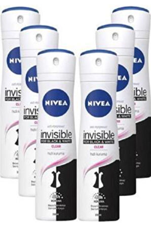 Invisible Black & White Clear 150 Ml 6 Adet