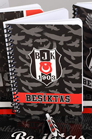 YENİ SEZON LİSANSLI BEŞİKTAŞ SERT KAPAK BLOKNOT VE VERSATİL UÇLU KALEM 0.7 MM 2'LİSİ