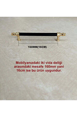 160mm 659 Model Mobilya Mutfak Çekmece Dolap Dolabı Kulpu Kulbu Kulpları 10 Adet Siyah