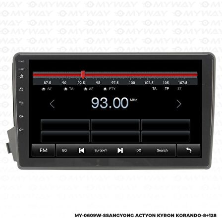Araç Multimedya Ssangyong Actyon Android 12 Carplay 4Gb Ram + 64Gb Hdd Navigasyon Ekran MYW