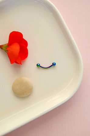 Düz Çelik Rook Piercing Daith Helix Kaş Göbek Lob Uyumlu Piercing