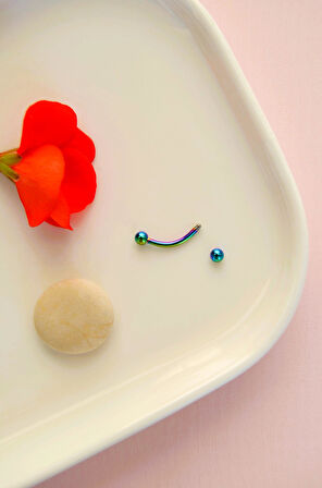 Düz Çelik Rook Piercing Daith Helix Kaş Göbek Lob Uyumlu Piercing