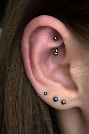Düz Çelik Rook Piercing Daith Helix Kaş Göbek Lob Uyumlu Piercing