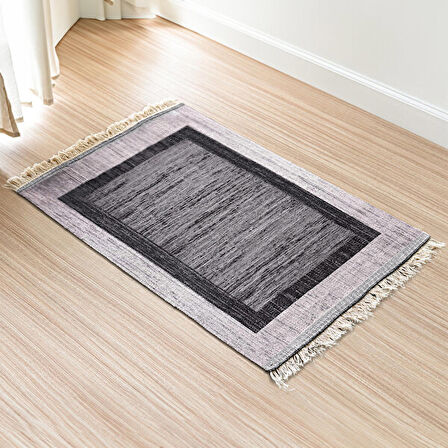 Bigghome Çift Taraflı Kilim, Makinede Yıkanabilir, Modern Desenli, 80*150 cm, SAF3B