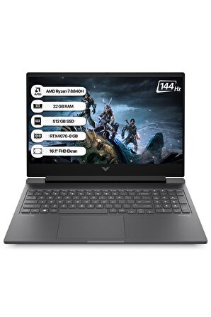 HP Victus 16-S1033NT AMD R7 8840H 32GB 512GB SSD RTX4070-8GB Freedos 16.1" FHD 144Hz Taşınabilir Bilgisayar A1UZ1EA