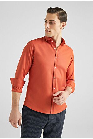 Twn Slim Fit Turuncu Oxford Gömlek 6EF02ORT00288 6EF02ORT00288