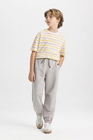 DeFacto Erkek Çocuk Beli Paçası Lastikli Cepli Basic Düz Jogger Eşofman Altı C2093A824SPGR253
