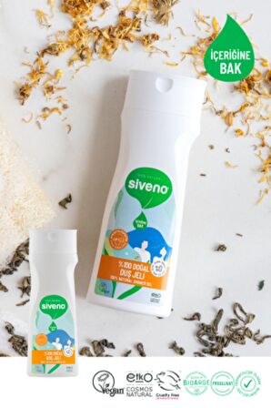 Siveno %100 Doğal Duş Jeli Sebum Dengeleyici Rahatlatıcı Aynısefa Papatya Yeşilçay Vegan 300 ml