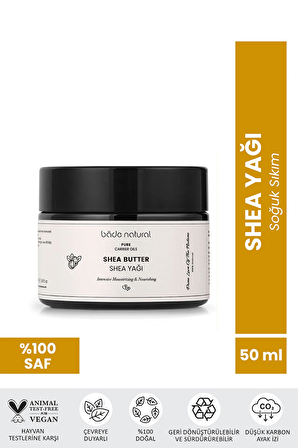 Bade Natural Shea Yağı Soğuk Sıkım %100 Saf 50 ml