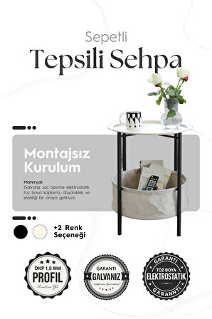 Sepetli Tepsili Sehpa