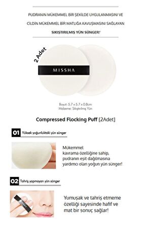 Pudra Uygulaması İçin Makyaj Süngeri (Daire) Compressed Flocking Puff (Yuvarlak)