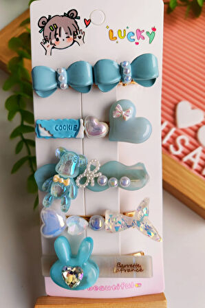 5'li Trend Karışık Figürlü Klipsli Toka Seti