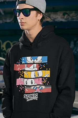 Sonic The Hedgehog Baskılı Unisex Oversize Çizgi Film Hoodie