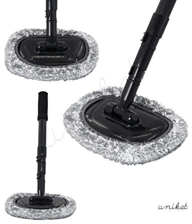 Unikat Özel Teleskopik Saplı İnce Tüylü Araç Temizlik Mopu – Siyah