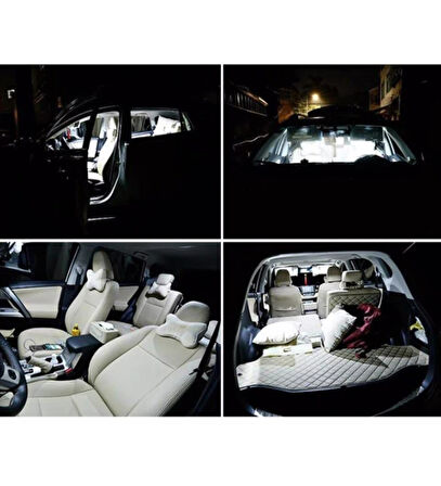 2 Adet Sofit Led Aydınlatma Tavan Plaka Oto İç Aydınlatma Süper Güçlü Beyaz Işık 41mm