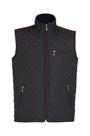 Lacivert Biyeli Kapitone Yelek