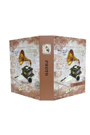Rabsev RS4602-1 Fotoğraf Albümü 10x15cm 200 Fotoğraf Kapasiteli Gramofon Desenli Anı Albümü