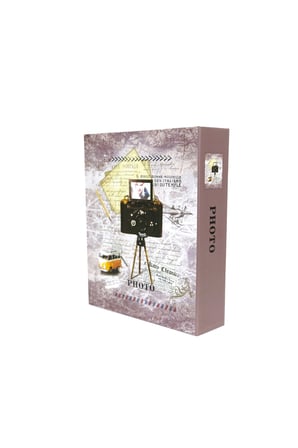 Rabsev RS4602-1 Fotoğraf Albümü 10x15cm 200 Fotoğraf Kapasiteli Kamera Desenli Anı Albümü
