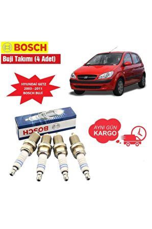Hyundai Getz 1.3 / 1.4 Bosch Buji Takımı 2003--2011 Fr8dcx+ 4 Adet
