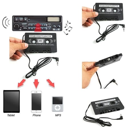 Araç Kasetçalar AUX MP3 Adaptörü-Kaset Adaptörü 3.5mm Telefon-Bilgisayar-Mp3 Uyumlu