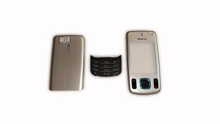 Nokia 6600s Kapak Nokia 6600s uyumlu Gri ön Kapak Arka Kapak ve Tuş Takımı