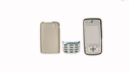 Nokia 6600s Kapak Nokia 6600s uyumlu Gri ön Kapak Arka Kapak ve Tuş Takımı