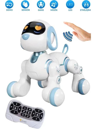 Oyuncak Full Fonksiyon Uzaktan Kumandalı El Sensörlü Şarjlı Işıklı Müzikli Dansçı Robot Köpek