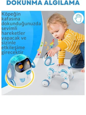 Oyuncak Full Fonksiyon Uzaktan Kumandalı El Sensörlü Şarjlı Işıklı Müzikli Dansçı Robot Köpek