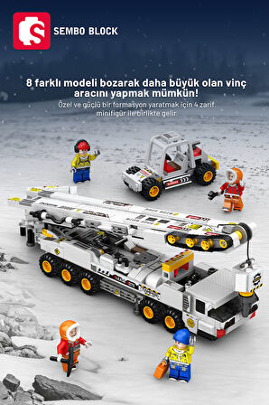 Sembo Block 8'i 1 arada Kar Kurtarma seti 993 Parça yapı blokları Lego ile uyumlu(2752-2759)