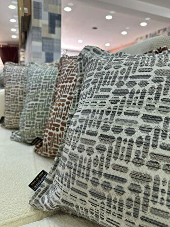 NİVEMESHOME ELYAF DOLGULU KIRLENT 45X45 LİSA 04 GRİ