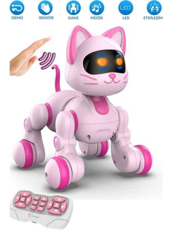 Oyuncak Full Fonksiyon Uzaktan Kumandalı El Sensörlü Şarjlı Işıklı Müzikli Dansçı Robot Kedi