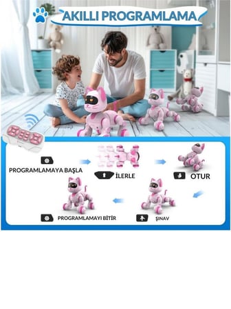 Oyuncak Full Fonksiyon Uzaktan Kumandalı El Sensörlü Şarjlı Işıklı Müzikli Dansçı Robot Kedi