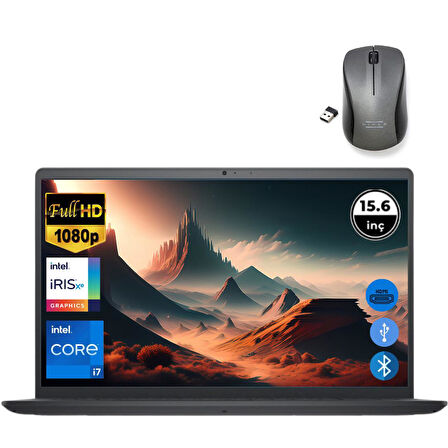Dell Inspiron 3520 i7 1255U 24GB 512GB M.2 SSD I35201013U ATL41 O/B 15.6" Ubuntu Taşınabilir Bilgisayar+Mouse