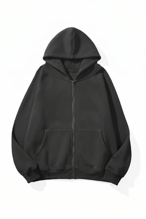Unisex Yumuşak Dokulu Oversize 3 İplik Fermuarlı Sweatshirt