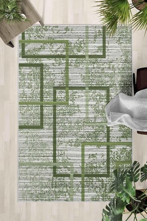 Kaymaz Taban Yıkanabilir Halı – Mutfak, Salon, Yatak Odası için Modern Dijital Baskı Halı (SLNHALI81