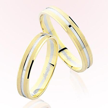 Sarı Beyaz Altın Alyans 6605