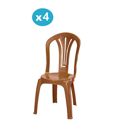 Omnipazar MT-GF193 Foglia Plastik Bahçe Balkon Sandalye 4'lü Set 