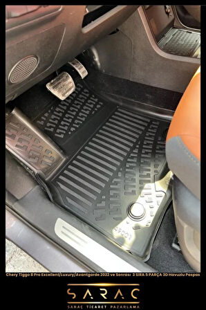 Rizline Chery Tiggo 8 Pro Excel/Lux/Avantgarde 2020 Model 3D Havuzlu Paspas (HEDİYELİ!)