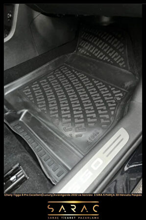 Rizline Chery Tiggo 8 Pro Excel/Lux/Avantgarde 2020 Model 3D Havuzlu Paspas (HEDİYELİ!)