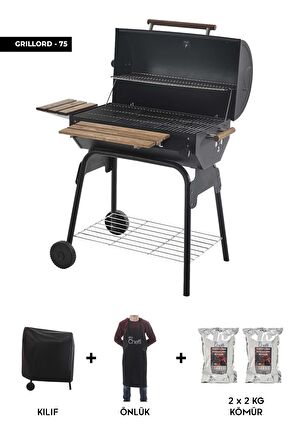Grillord-75 Kömürlü Barbekü Mangal (ÖNLÜK VE KILIF HEDİYELİ)