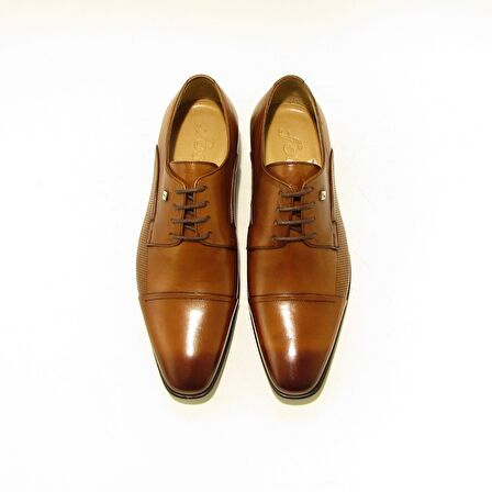 FOSCO FSC-2239 TABA ERKEK YANLARDAN İĞNE BASKILI BAĞLI KLASİK FANTEZİ AYAKKABI