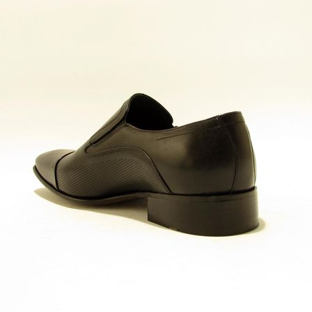 FOSCO FSC-3015 SİYAH ERKEK YANLARDAN İĞNE BASKILI BAĞSIZ KLASİK FANTEZİ AYAKKABI